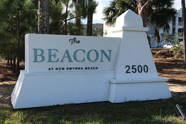 lightweight 3d monument sign for the beacon at new smyrma beach
